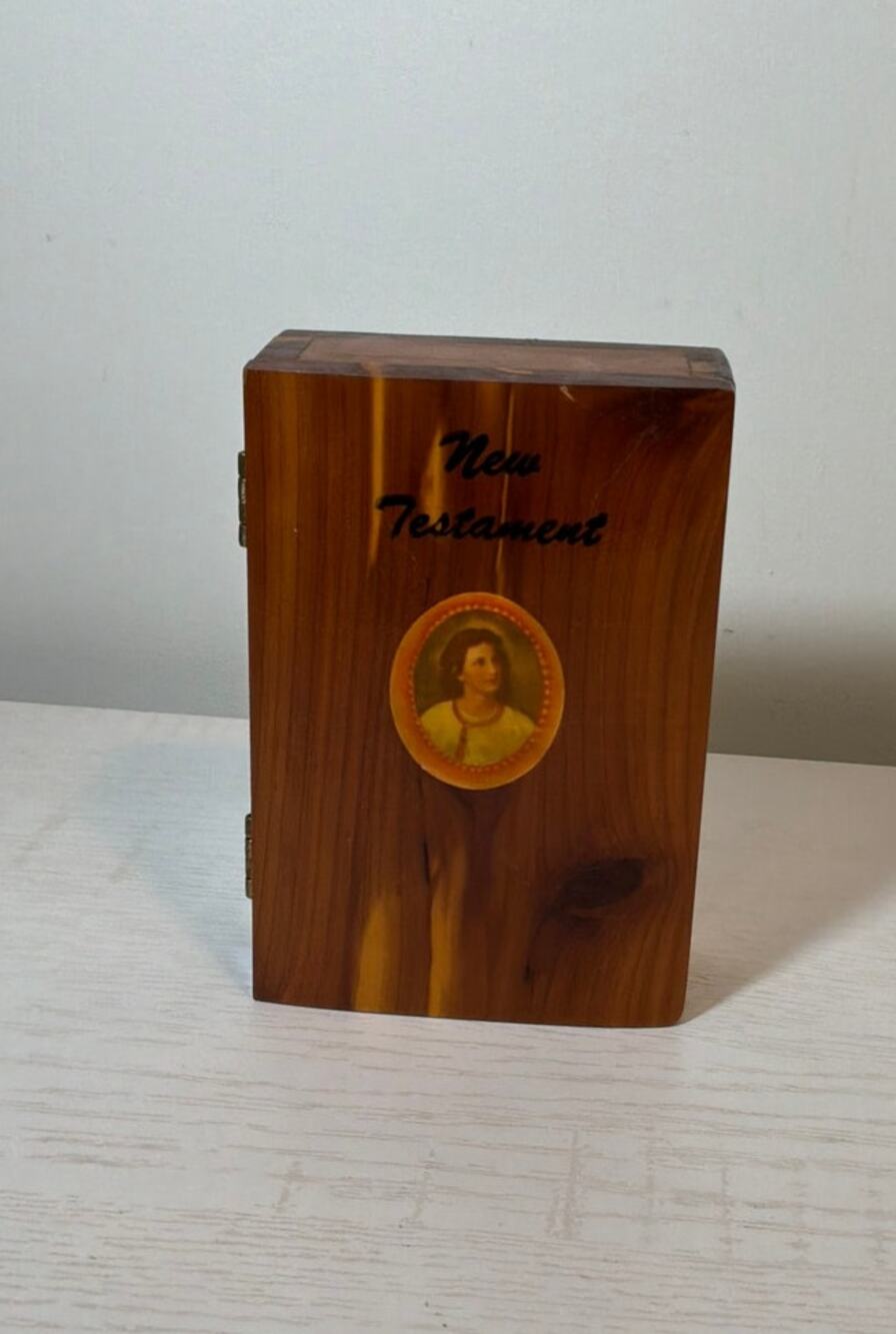 Vintage Cedar Boxed New Testament Mini Bible